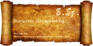 Burszon Szimonetta névjegykártya